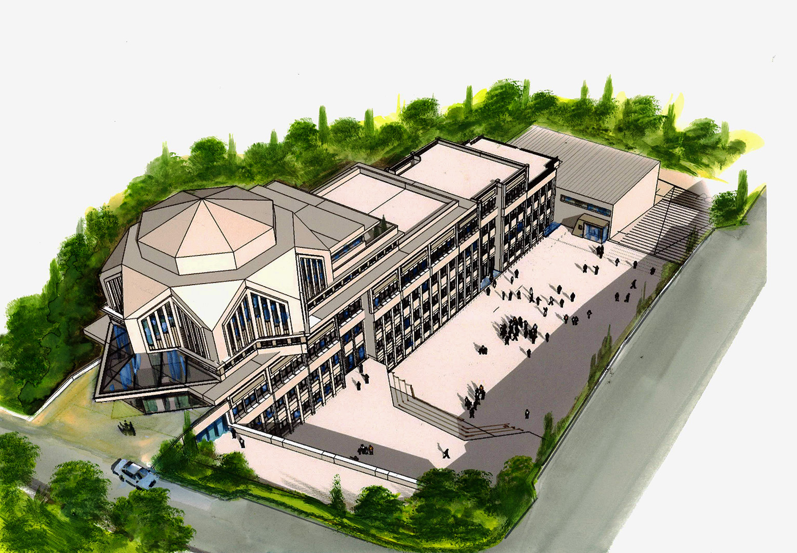 Çamoğlu Architecture | Burhaniye Highschool Building